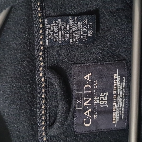 Sweater Jacket full zip up net Sweater with side pockets Navy blue Large - Picture 4 of 6